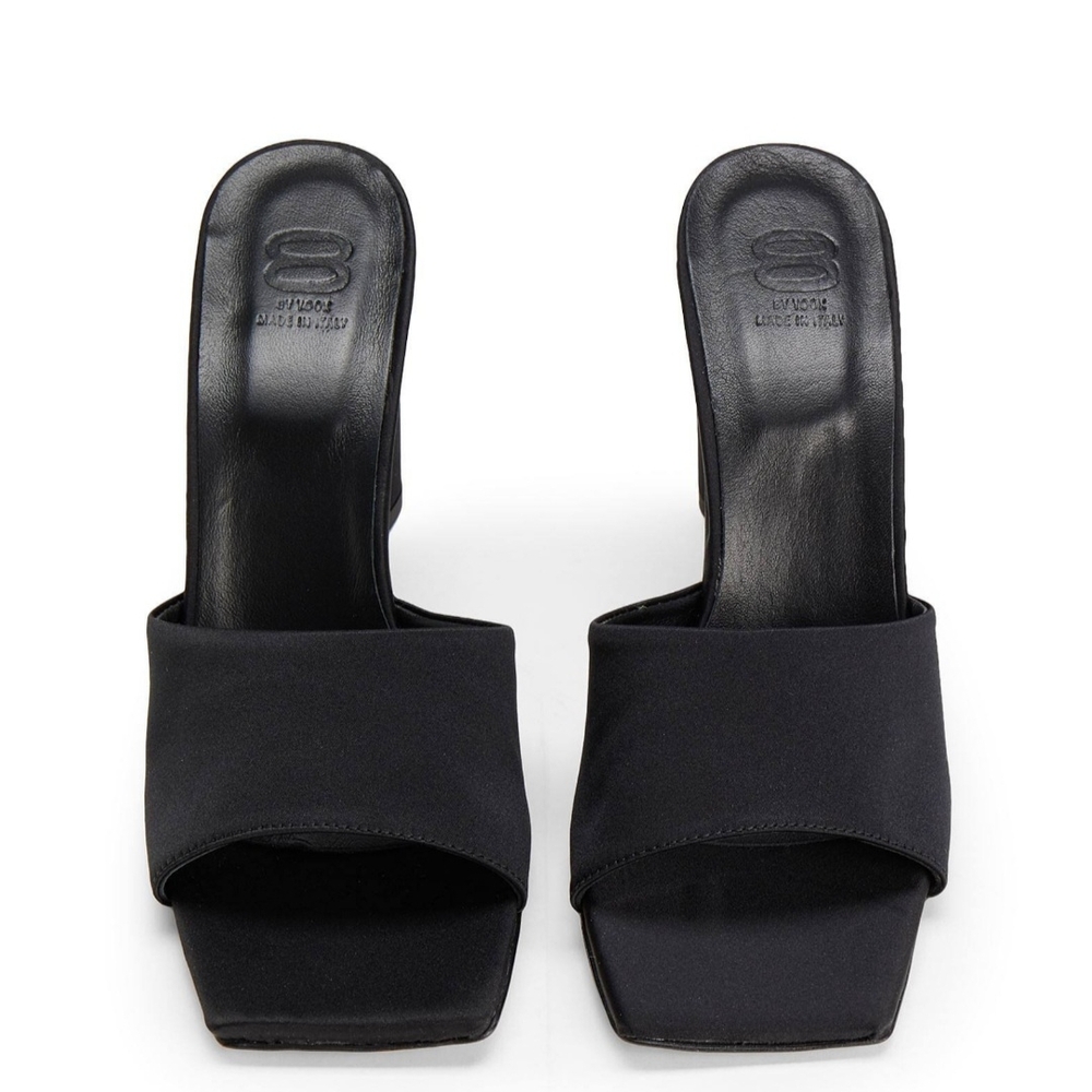 Elegant Black Women's Heeled Mules - Picture 3 of 5